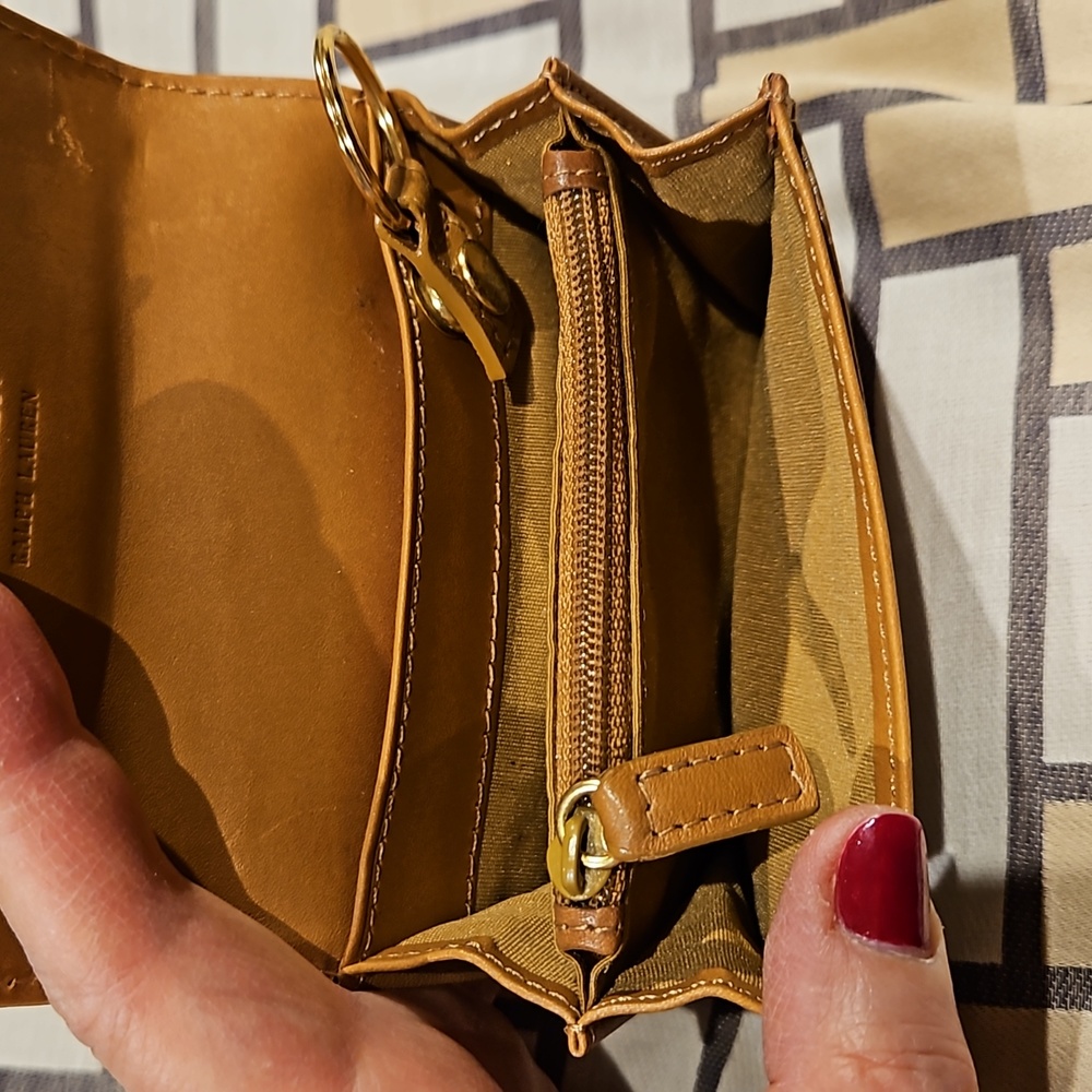RALPH LAUREN COIN/CREDIT CARD HOLDER CAMEL LIZARD LIKE - Picture 3 of 13